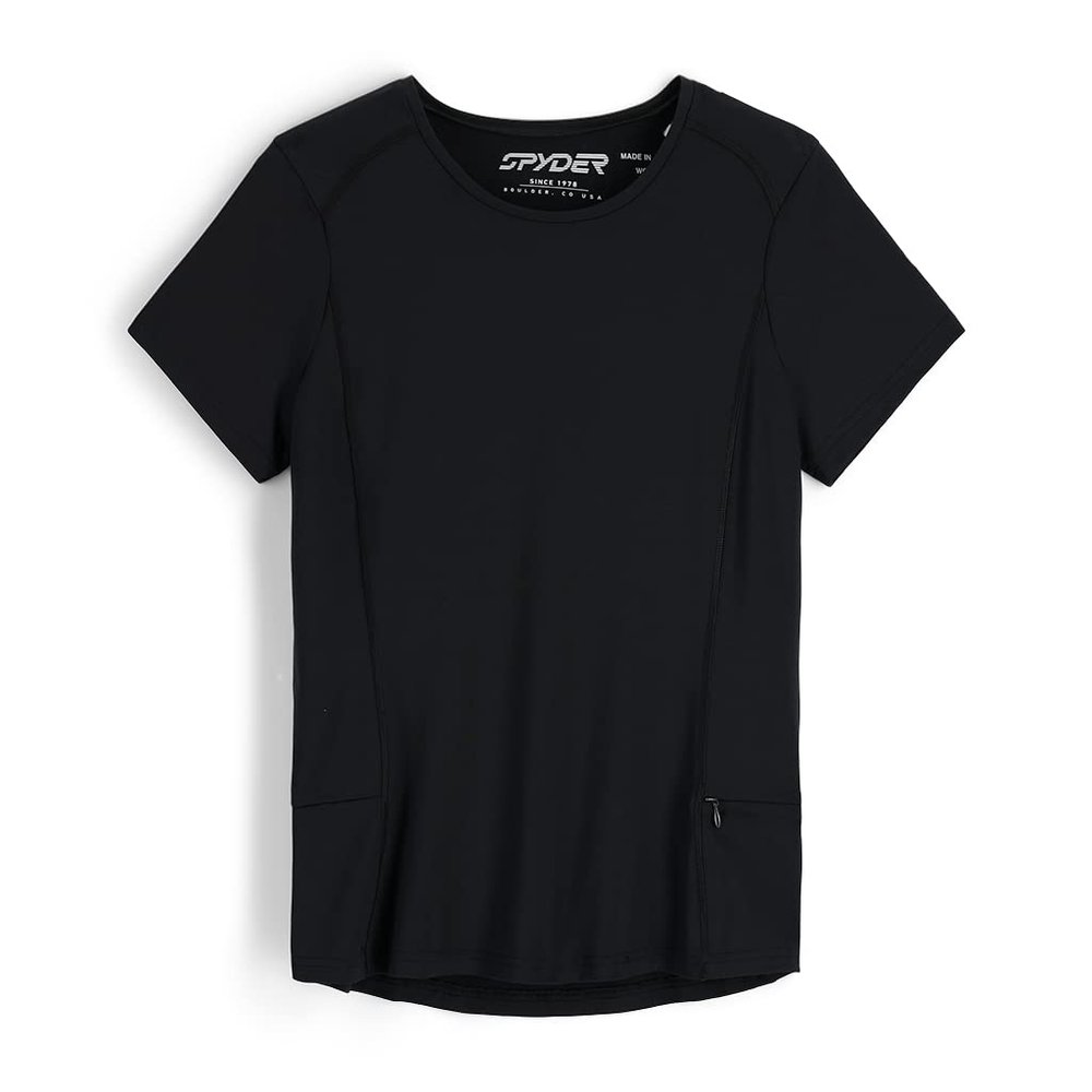 Spyder Womens Arc Graphene Tech S/S Top Hiking Shirt, Black, Small US