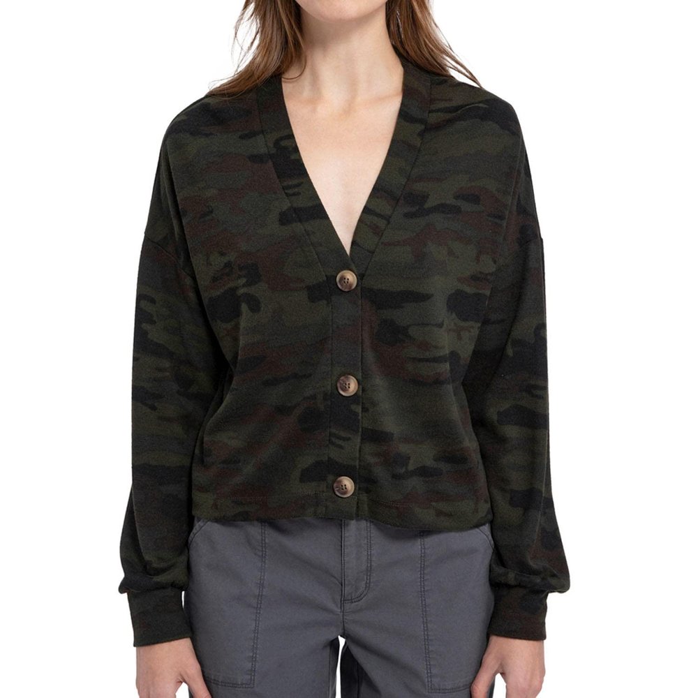 SOCIAL STANDARD by Sanctuary Ladies Daytripper Cardigan (as1, Alpha, x_l, Regular, Regular, Mother Nature Camo, X-Large)