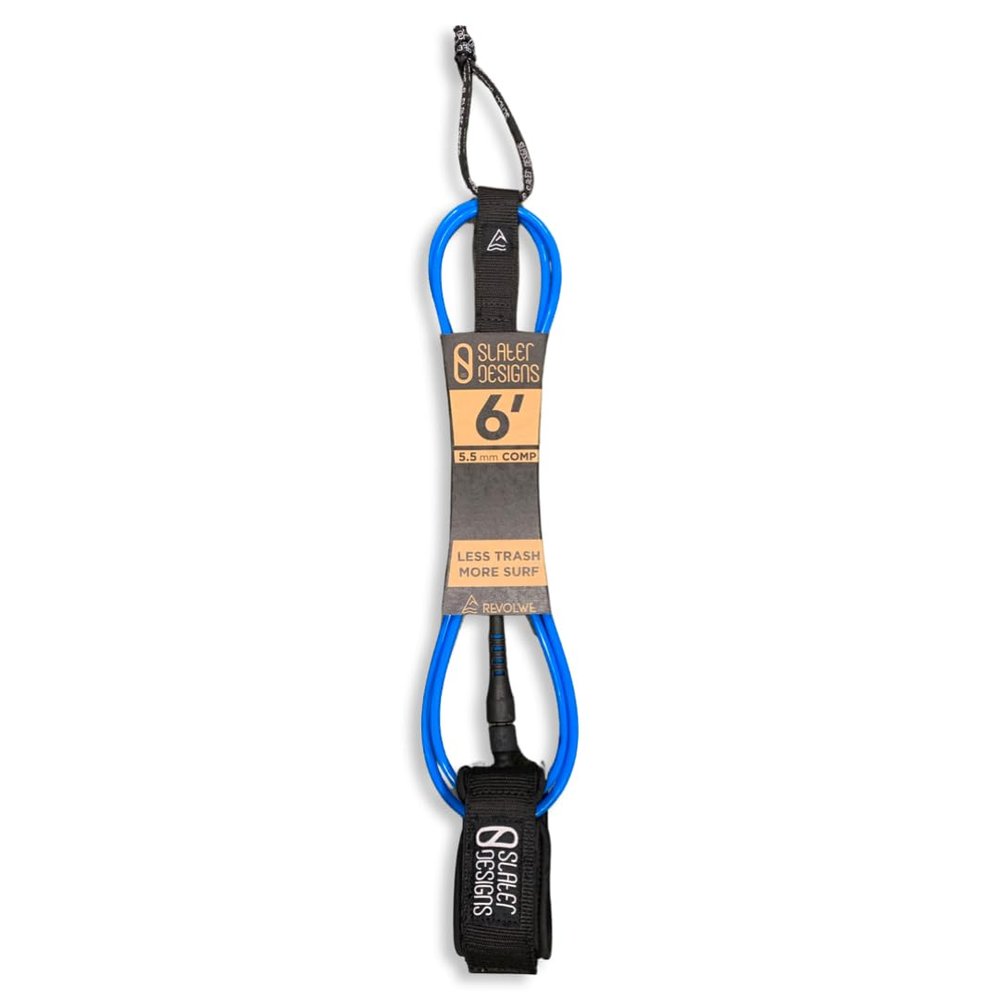 Firewire Slater Designs Comp Leash-6' x 5.5mm-Blue/Black
