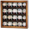 20 Baseball Acrylic Cubes Display Case Cabinet (Walnut) view 1