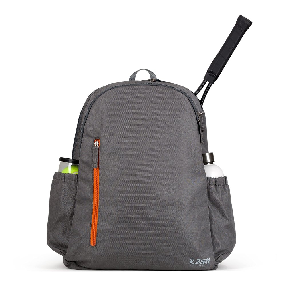 Ame & Lulu R. Scott Tennis Backpack - Charcoal/Orange