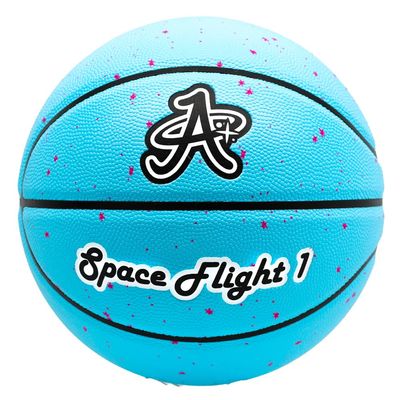 A Plus Collectibles Official Space Flight 1 Leather Game Basketball, Indoor/Outdoor Court, Full Size Kids & Adult Size 7, 29.5" (Neptune Blue)
