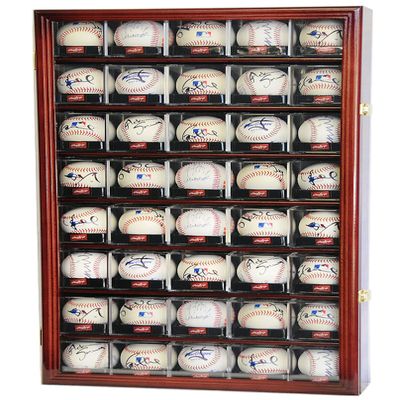40 Baseball Acrylic Cubes Display Case (Cherry)