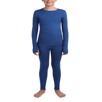 Eddie Bauer Kids Thermal Underwear Set - 2 Piece Performance Base Layer Shirt and Thermal Pants for Boys and Girls (5-12), Size 16, Nautical Blue