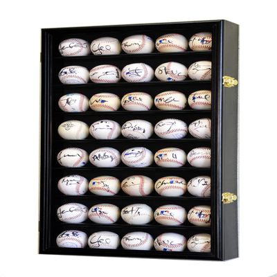 40 Baseball Ball Display Case Cabinet (Black)