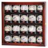 20 Baseball Acrylic Cubes Display Case Cabinet (Cherry) view 1