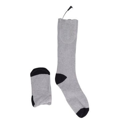 Rechargeable Heated Socks 3-Stage Temperature Control Reusable Electric Heated Socks for Skiing (Grey)