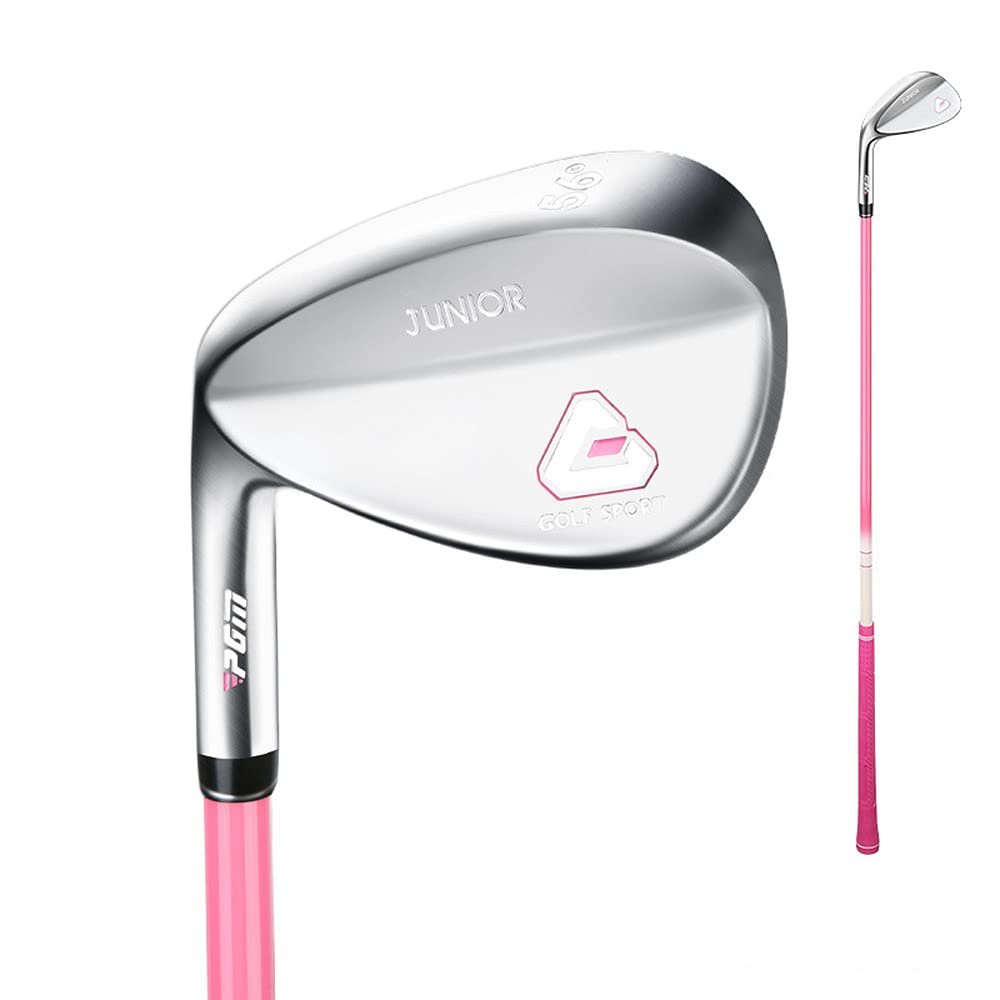 Golf Sand Wedge Left Handed Golf Clubs Wedge Kids Widened Bottom 56 Degree Golf Sand Rod for 3-12 Children Boys Girls Golf Wedges (Pink,Age 3-5)