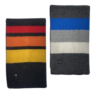 Arcturus Patterned Wool Blanket in Blue White Gray - 4.5lbs Warm, Heavy, Washable, Large Bundle Patterned Wool Blanket in Sunset Peak - 4.5lbs Warm, Heavy, Washable, Large