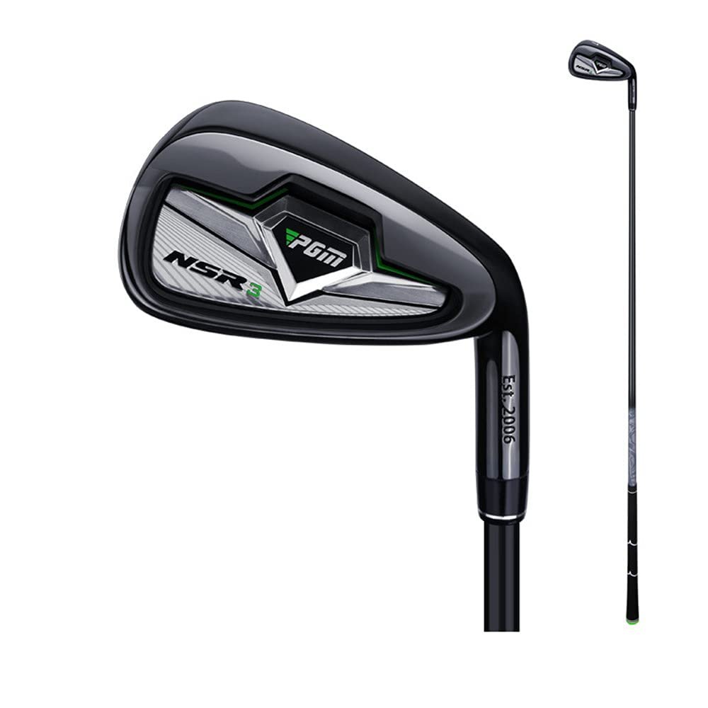 Left Hand & Right Handed Golf Club Iron Men NSR 3#7 Irons Steel Head Golf Club Putter Professional Practice Pole Golf Driver (Black,Right Hand-Carbon Rod-S)