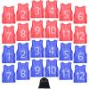 JenPen 24 Pcs Nylon Mesh Pinnies with Numbers Scrimmage Jerseys for Scrimmage Vest Soccer Bibs for Youth Adult with Carry Bag(Blue, Red) view 1