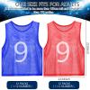 JenPen 24 Pcs Nylon Mesh Pinnies with Numbers Scrimmage Jerseys for Scrimmage Vest Soccer Bibs for Youth Adult with Carry Bag(Blue, Red) view 2
