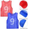 JenPen 24 Pcs Nylon Mesh Pinnies with Numbers Scrimmage Jerseys for Scrimmage Vest Soccer Bibs for Youth Adult with Carry Bag(Blue, Red) view 3