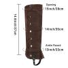 FORNYIN Pirate Boots Cover Knee High Steampunk Boots Faux Leather Medieval Pirate Boot Covers Spats Leg Guards Renaissance Costume Accessories for Halloween Brown view 4