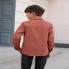 Boys' Long Sleeve Dress Shirts Classic Collared Button-Down Tshirt Solid Cotton Top with Chest Pocket Burgundy view 2