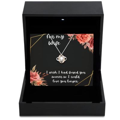 Love Knot Rose Gold Necklace Luxury Box I Wish I had Found You Sooner Love Necklace for Wife, Gift for her, Gift for Wife
