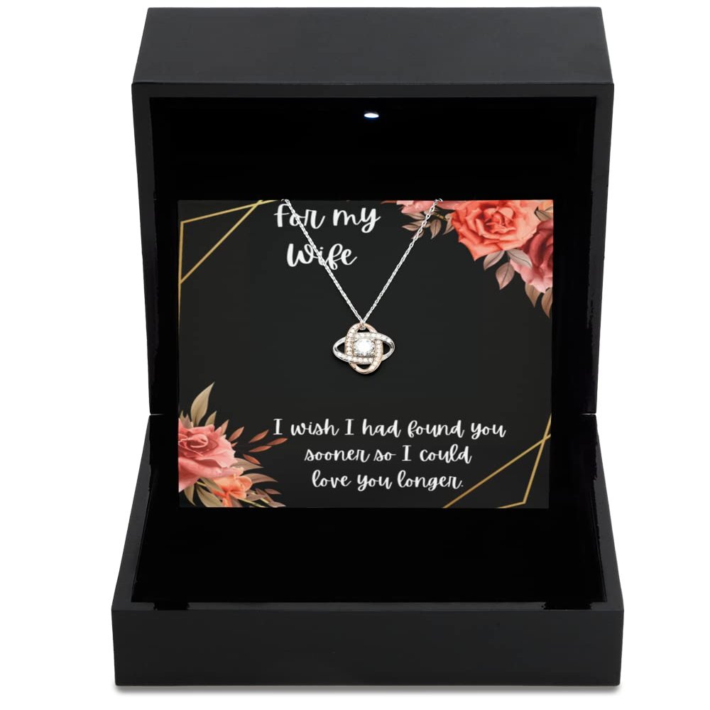 Love Knot Rose Gold Necklace Luxury Box I Wish I had Found You Sooner Love Necklace for Wife, Gift for her, Gift for Wife