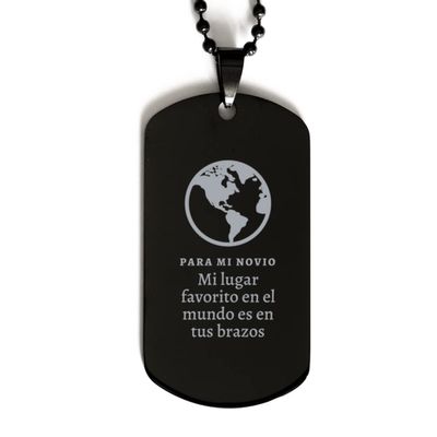 para mi Novio mi lugar favorito en el Mundo ES en Tus Brazos, pulseras para Hombres o Mujeres - placa de identificaci