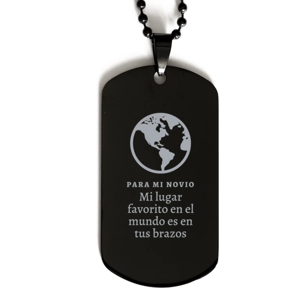 para mi Novio mi lugar favorito en el Mundo ES en Tus Brazos, pulseras para Hombres o Mujeres - placa de identificaci