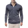 congluoki Sweaters for Men Cardigan Sweatshirt Hoodless Fleece Zip Up Jacket High Neck Lightweight Sueter Para Hombres Dark Grey XXL view 1