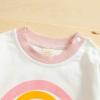 Newborn Infant Baby Girls Cotton Rainbow Autumn Print Long Sleeve Pants Sunflower Baby Blankets for (White, 0-6 Months) view 4