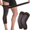 WZRWAN 1Pair Lengthen Stripe Sports Knee Protector Pads Non Slip Bandage Leg Support Leggings Long KneePads Knee Warm Sleeve (XL, Green) view 3