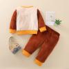 Newborn Infant Baby Girls Boys Cotton Rainbow Autumn Patchwork Long Sleeve Pants Long Sleeves Teen (Brown, 0-6 Months) view 2