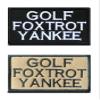 2 Pcs Golf Foxtrot Yankee Embroidered Hook and Loop Fastener Tactical Funny Patch for Backpack Cap Bag Vest Dog Harness-Black &Coyote view 1
