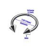 2Pcs Titanium G23 16 gauge 7/16 11mm Circular Barbell Earrings Piercing Jewelry Lip Tragus Eyebrow Daith Nose 3mm Cone M11214 view 2