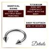 2Pcs Titanium G23 16 gauge 7/16 11mm Circular Barbell Earrings Piercing Jewelry Lip Tragus Eyebrow Daith Nose 3mm Cone M11214 view 3