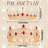 2 Pieces Prom King and Queen Crown Set King Crowns for Men Royal Crown with Red Rhinestone Crystal Crowns for Men Women Princess Tiara Costume Headwear for Wedding Birthday Party Costume view 2