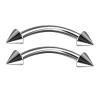 2Pcs Titanium G23 16 gauge 1/2 12mm Barbell Curved Piercing Jewelry Labret Helix Eyebrow Lip Rook Cartilage 3mm Cone M11170 view 1