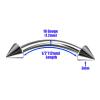 2Pcs Titanium G23 16 gauge 1/2 12mm Barbell Curved Piercing Jewelry Labret Helix Eyebrow Lip Rook Cartilage 3mm Cone M11170 view 2