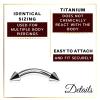 2Pcs Titanium G23 16 gauge 1/2 12mm Barbell Curved Piercing Jewelry Labret Helix Eyebrow Lip Rook Cartilage 3mm Cone M11170 view 3