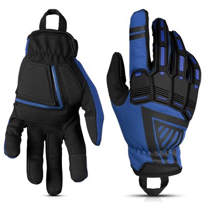 Glove Station - Impulse Guard Tactical Gloves for Men - Touch Screen Working Gloves Ideal for Sports & Outdoors, Motorcycle and Hunting - Blue, Small