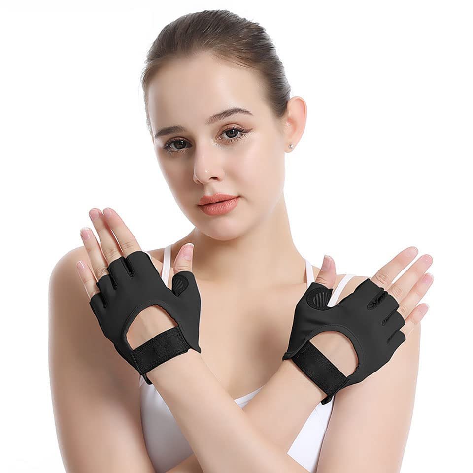 1 Pair Lightweight Breathable Workout Gloves Palm Protection Gym Gloves Enhance Grip Weight Lifting Gloves for Exercise (M, Pink)