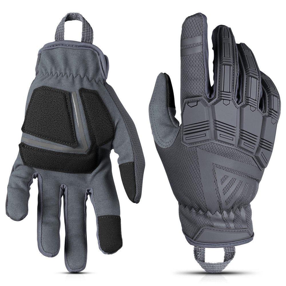 Glove Station - Impulse Guard Tactical Gloves for Men - Touch Screen Working Gloves Ideal for Sports & Outdoors, Motorcycle and Hunting - Gray, Large