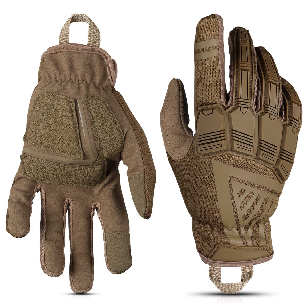 Glove Station - Impulse Guard Tactical Gloves for Men - Touch Screen Working Gloves Ideal for Sports & Outdoors, Motorcycle and Hunting - Tan, Small
