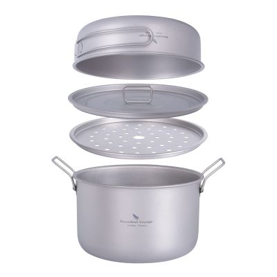 Boundless Voyage Camping Cookware Lightweight Cooking Pot Set Titanium Pot Portable for Outdoor Cooking Traveling Hiking Trekking Backpacking, 1-5 Person (108C+68C+29P)