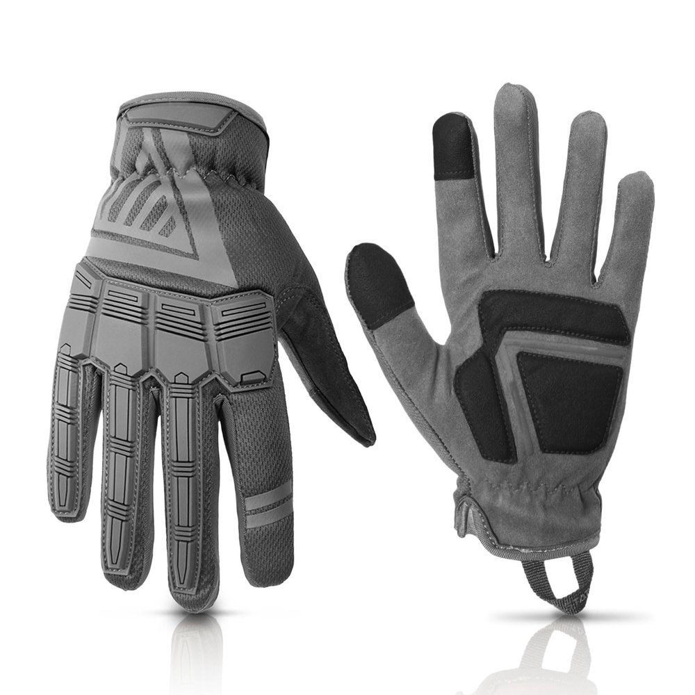 Glove Station - Impulse Guard Tactical Gloves for Men - Touch Screen Working Gloves Ideal for Sports & Outdoors, Motorcycle and Hunting - Gray, Medium