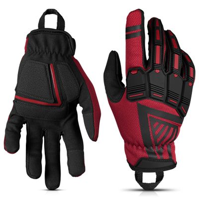 Glove Station - Impulse Guard Tactical Gloves for Men - Touch Screen Working Gloves Ideal for Sports & Outdoors, Motorcycle and Hunting - Red, XX-Large