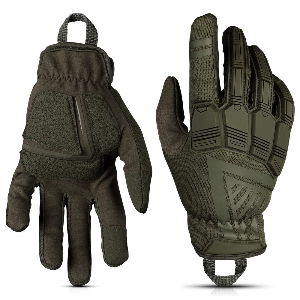 Glove Station - Impulse Guard Tactical Gloves for Men - Touch Screen Working Gloves Ideal for Sports & Outdoors, Motorcycle and Hunting - Green, Small
