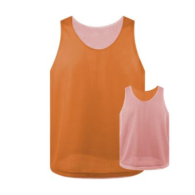 TopTie Reversible Training Vests Two Sides Sports Vest Football Jersey, Pinnies for Soccer Team for Adult and Youth-Orange/White-XLarge