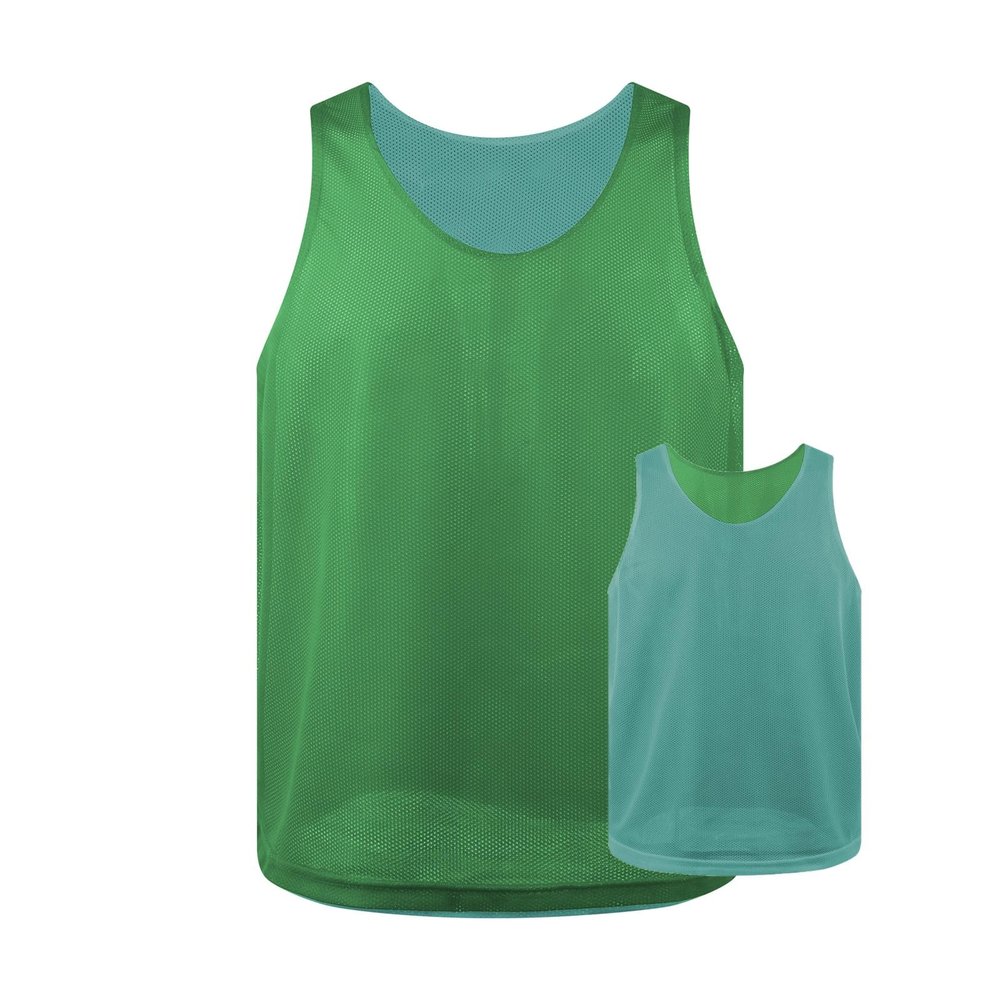TopTie Reversible Training Vests Two Sides Sports Vest Football Jersey, Pinnies for Soccer Team for Adult and Youth-Sky/Green-XLarge