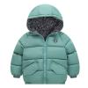 Toddler Kids Baby Boys Girls Winter Warm Jacket Outerwear Plaid Coats Hooded Padded 5t Boys Jacket (Green, 12-18 Months) view 1