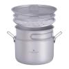 Boundless Voyage Camping Cookware Lightweight Cooking Pot Set Titanium Pot Portable for Outdoor Cooking Traveling Hiking Trekking Backpacking, 1-5 Person (107C-108C-29P) view 1
