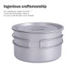 Boundless Voyage Camping Cookware Lightweight Cooking Pot Set Titanium Pot Portable for Outdoor Cooking Traveling Hiking Trekking Backpacking, 1-5 Person (107C-108C-29P) view 3