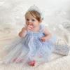 AGQT Toddler Girls Tutu Dress Sleeveless Kids Tulle Tutu Dress Birthday Party Babydoll Dresses Sequin Star-Light Blue Size 2-3T view 2