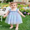 AGQT Toddler Girls Tutu Dress Sleeveless Kids Tulle Tutu Dress Birthday Party Babydoll Dresses Sequin Star-Light Blue Size 2-3T view 3
