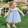 AGQT Toddler Girls Tutu Dress Sleeveless Kids Tulle Tutu Dress Birthday Party Babydoll Dresses Sequin Star-Light Blue Size 2-3T view 4